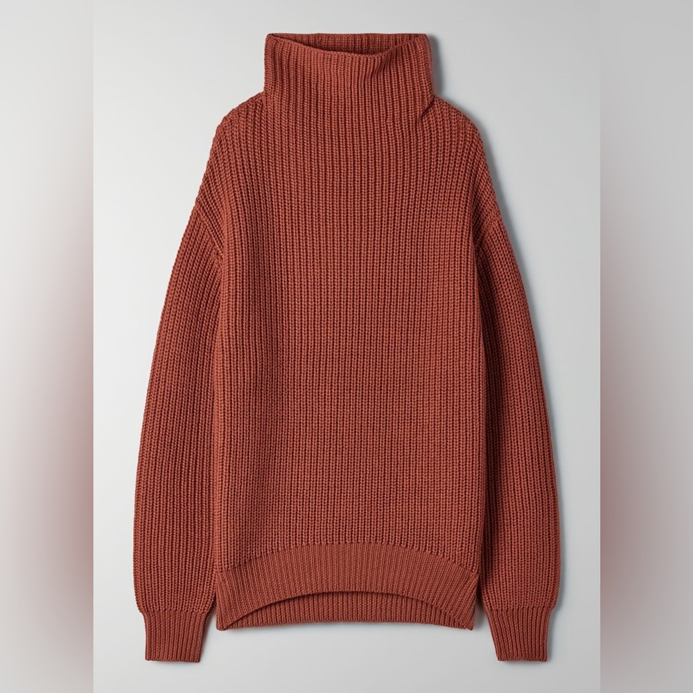Aritzia | Wilfred | Montpellier Turtleneck Sweater — Reddish Brown | Med
